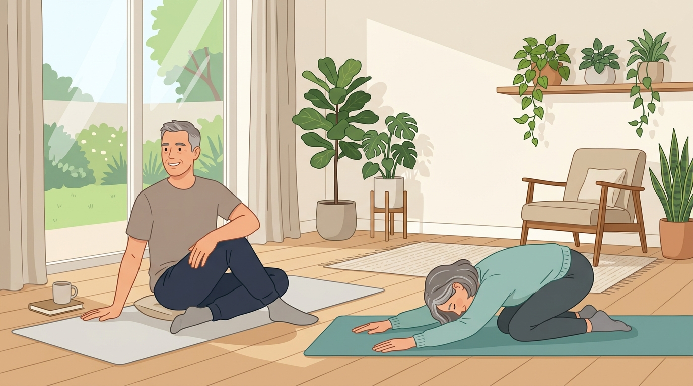 15-Minute Shoulder and Lower Back Stretch Routine for Stiffness in Your 40s and 50s