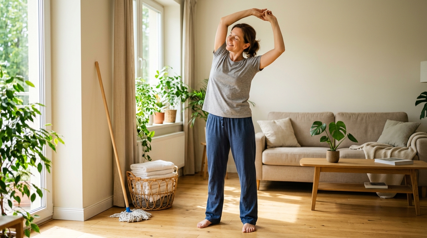 15-Minute Recovery Stretch Routine for Your Back and Knees After Housework