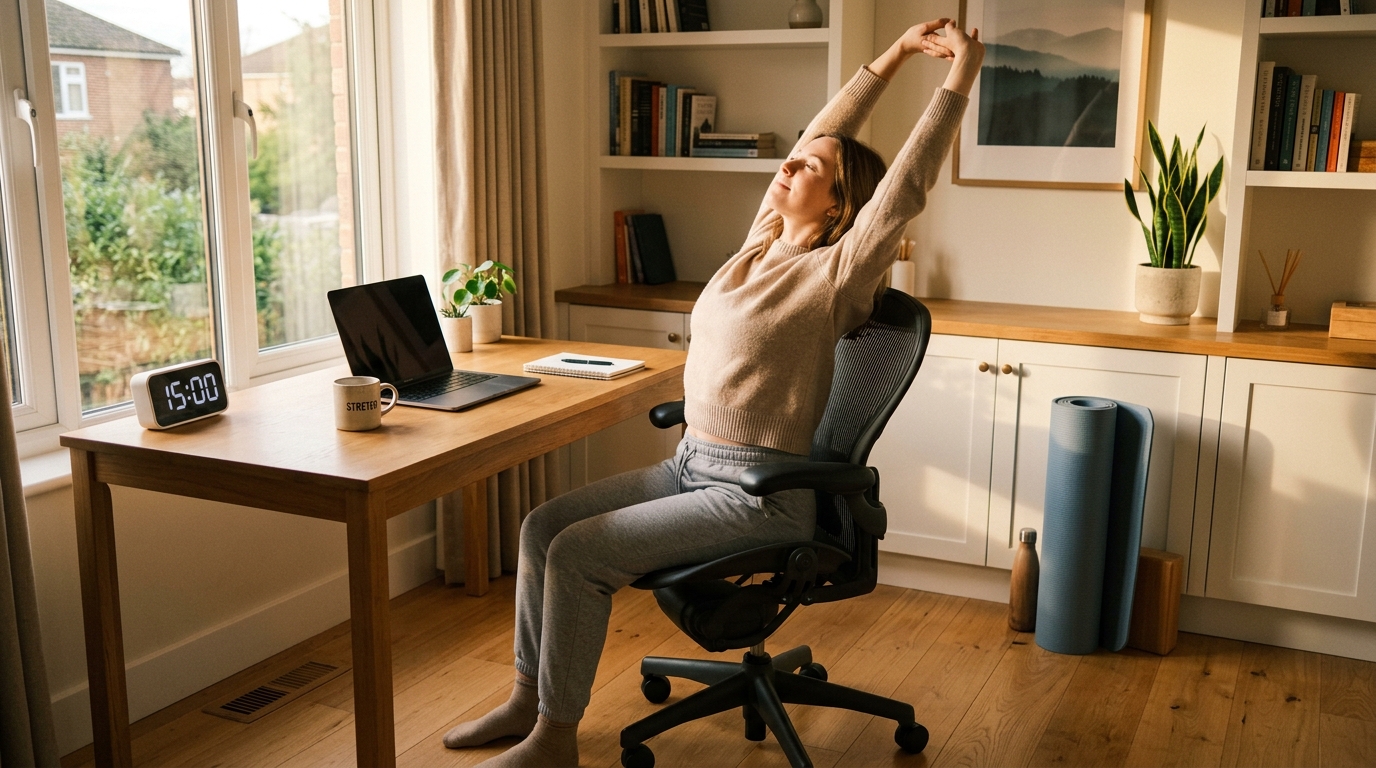 15-Minute Home Office Posture Reset: Gentle Stretches to Ease Back and Neck Tension